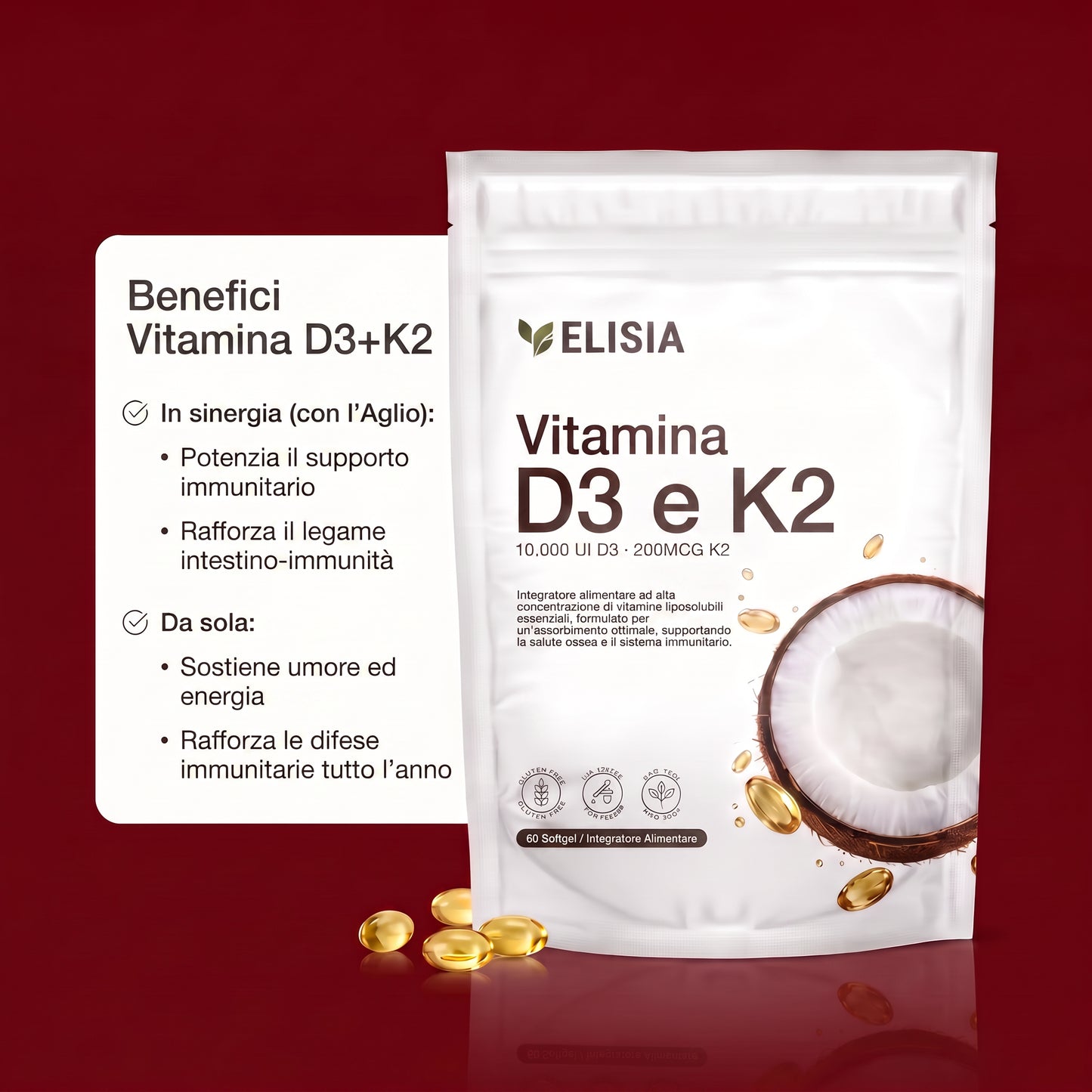 Elisia Vitamina D3 + K2 confezione